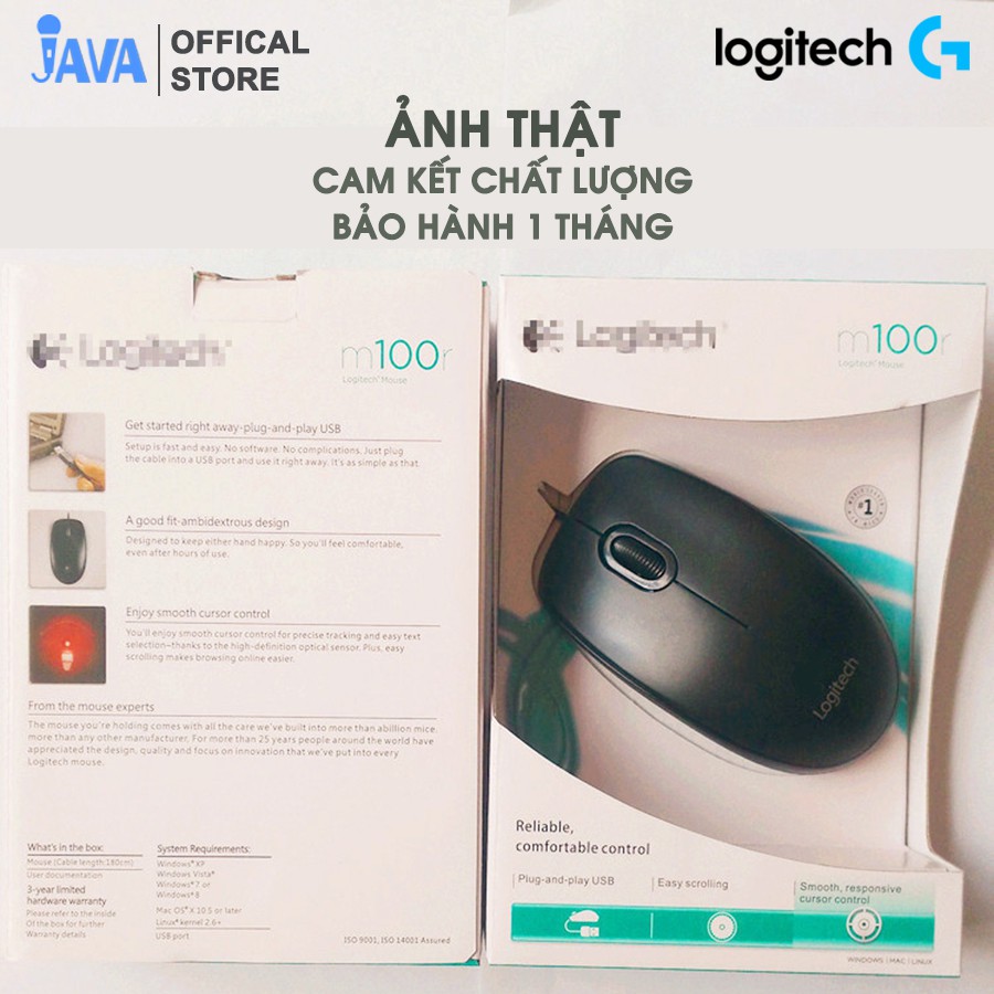 [TẶNG LÓT CHUỘT] Chuột máy tính có dây Logitech M100r tương thích mọi thiết bị máy tính | WebRaoVat - webraovat.net.vn