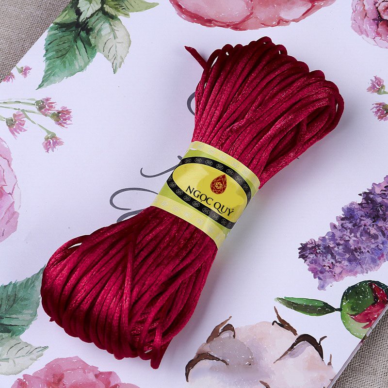 Bó dây tim bóng handmade 2,5mm - Bó dây vải dù bóng 2.5mm NQ Jewelry
