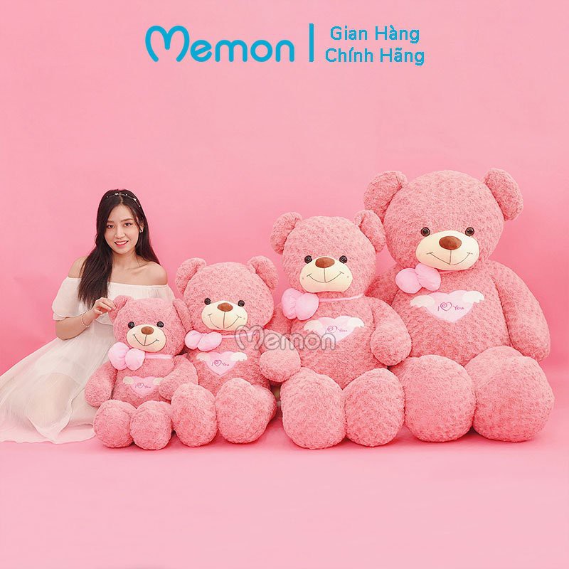 Gấu Bông Teddy Angel Hồng Cao Cấp Memon