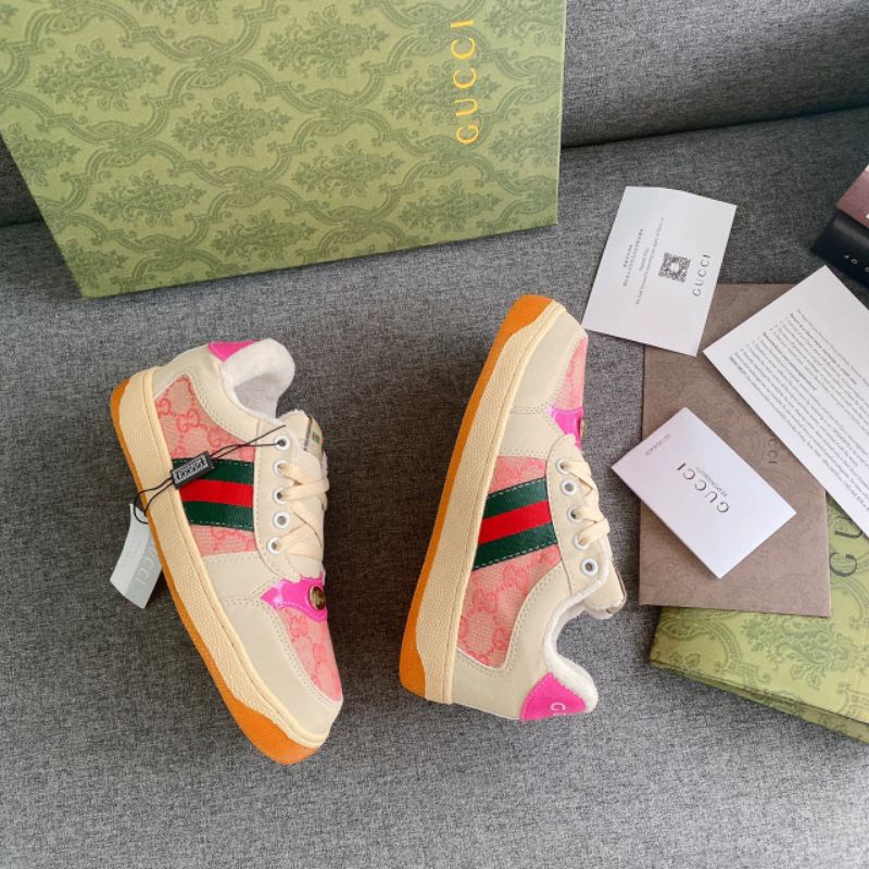 Giày Thể Thao Nữ Xanh Hồng Sneaker Ong Da Mềm Êm Fullbox Bill Túi Cao Cấp