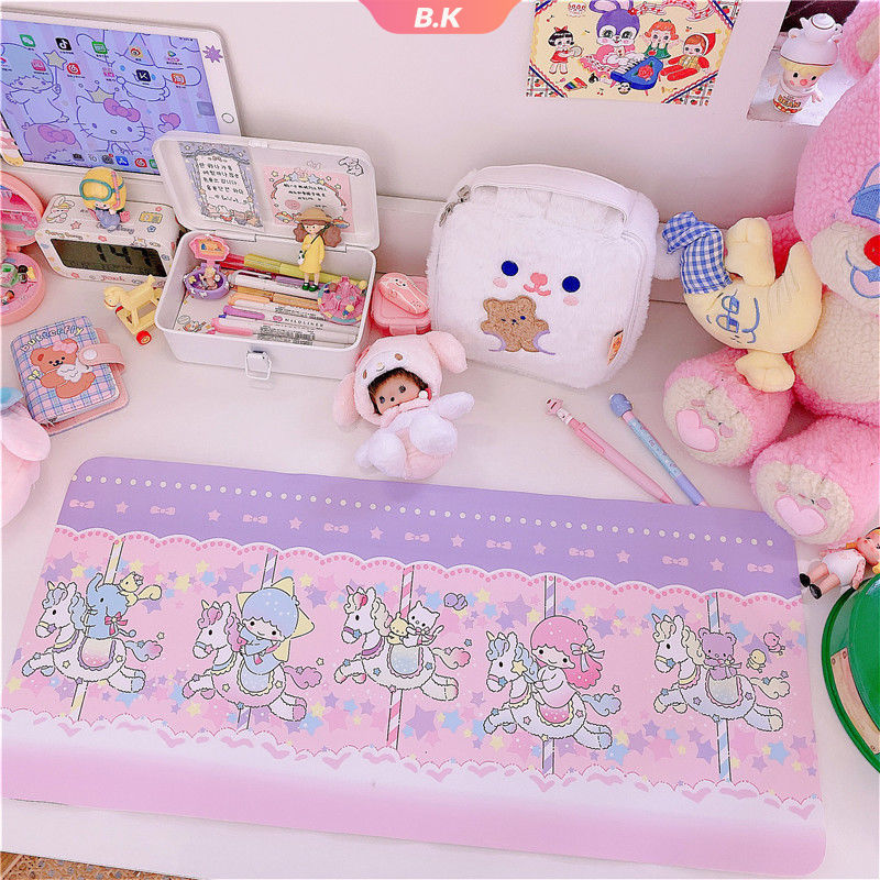 Thảm Lót Bàn Chống Trượt Họa Tiết Hoạt Hình Kuromi Melody Dễ Thương