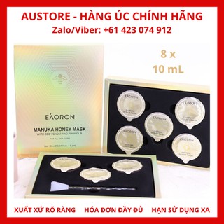 [Bill Úc, 8 hộp x 10mL] Mặt nạ dưỡng ẩm & làm sạch da Eaoron Manuka Honey Mask 8 x 10ml Capsules
