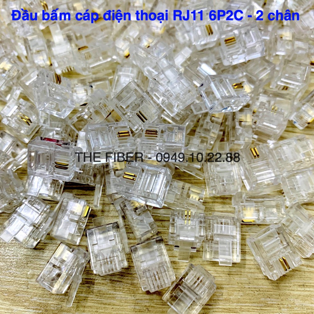 Đầu bấm line điện thoại RJ11 6P2C - Loại 2 chân