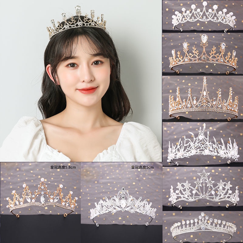 Vương miện công chúa đính pha lê phong cách Hàn Quốc 18 năm cho cô dâu