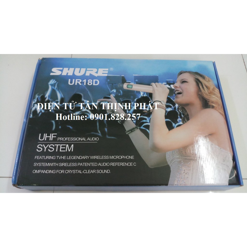 Micro không dây shure UR18D 4 râu phát sóng xa, chống hú tốt - shure ur-18d