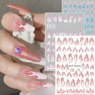 Dán móng tay ins Bán Chạy nhất châu Âu và dòng chữ cái tiếng Anh trái cây ngọn lửa 3D dính chống thấm nước vá móng tay