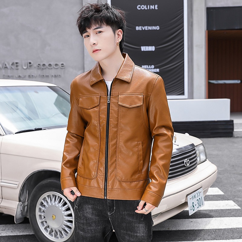 Áo khoác bomber chất liệu da thời trang nam tính