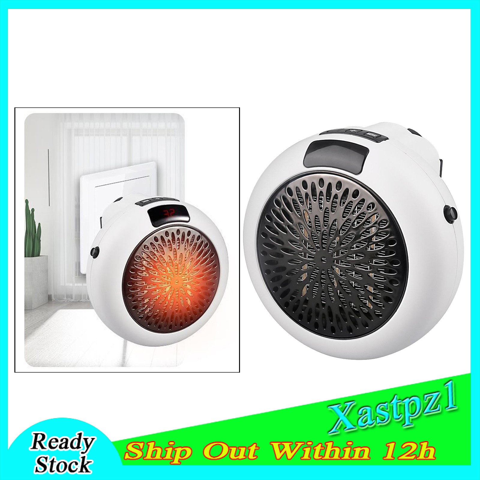 [Ready Stock] Electric Wall Socket Heater Mini Portable Personal Space Warmer Fan