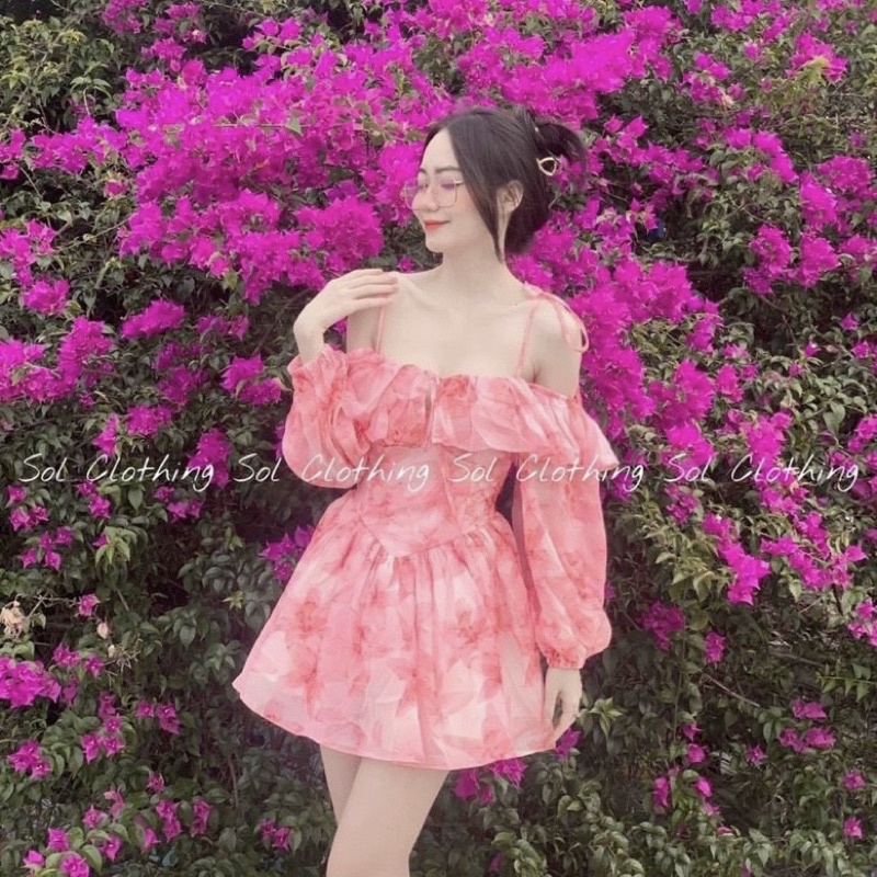 🦋Đầm Hoa Nhí Trễ Vai🦋
