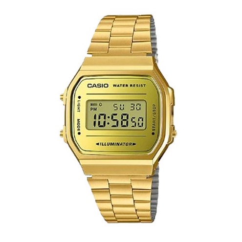 Đồng Hồ Nam/Nữ Dây Kim Loại Chính Hãng Casio A168WEGM-9DF