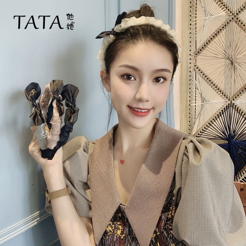 Băng đô cài tóc bờm rửa mặt nơ tiểu thư phong cách Hàn, phụ kiện tóc nữ thời trang Filibra - CT022