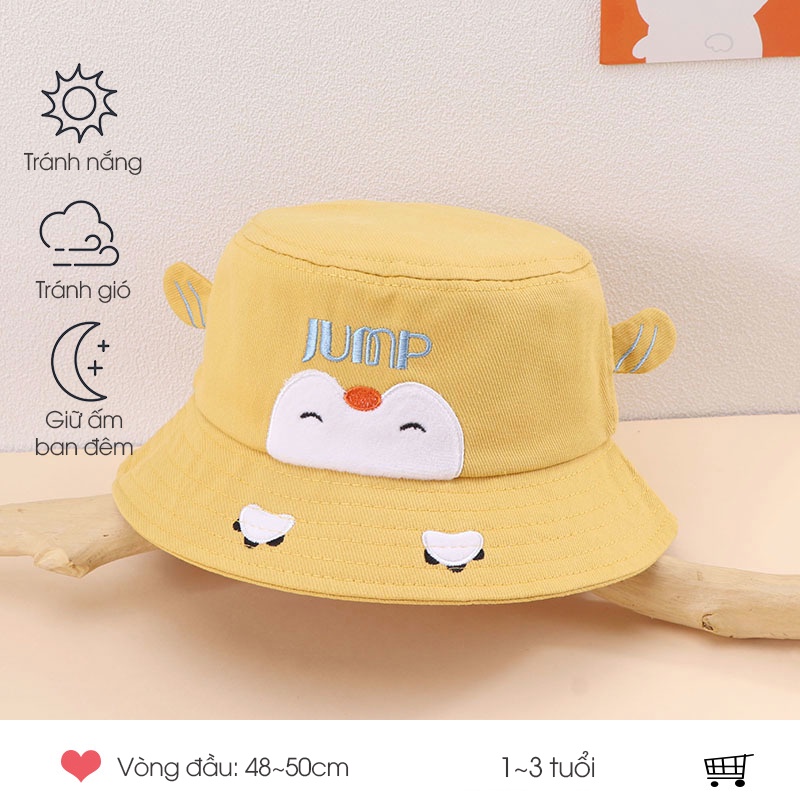 Nón chống nắng tai bèo cho bé trai, bé gái 1-3 tuổi, mũ ngư dân hoạt hình dễ thương phong cách Hàn Quốc Poco Home