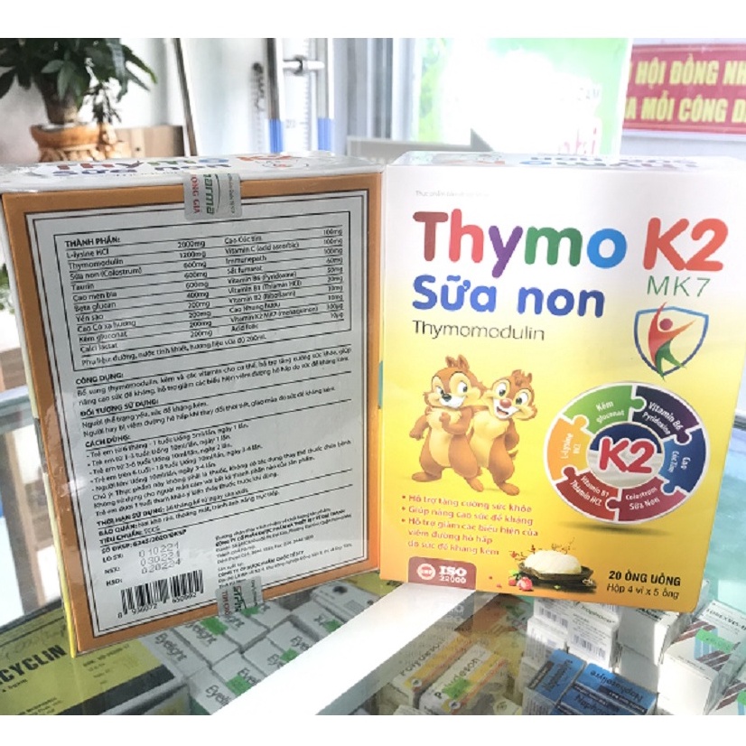 ✅ Thymo sữa non D3 K2 MK7 - Thymomodulin tăng sức đề kháng cho bé, Bổ sung kẽm và các vitamin
