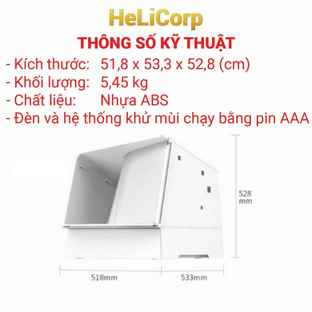 Nhà Vệ Sinh Cho Mèo Cao Cấp White Villa PETKIT Kín Đáo, Chống Văng Cát, Khử Mùi Hiệu Quả - HeLiCorp