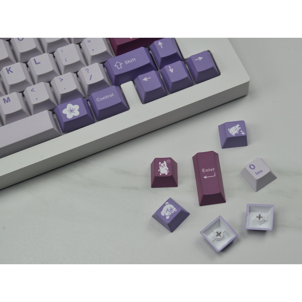 Gói phím GMK Cute Rabbit, 129 phím keycaps cherry Cấu hình DYE-SUB Cá nhân hóa GMK Keycaps dành cho bàn phím cơ