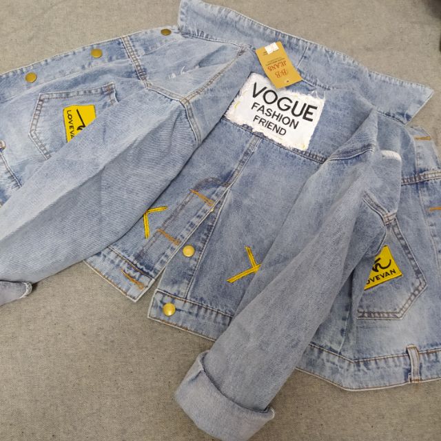 Áo khoác jean nữ form lững Vogue dưới 58Kg hàng loại 1