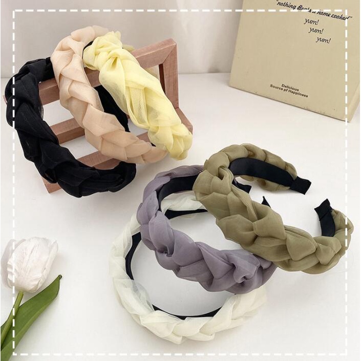 Băng đô bản rộng thiết kế đơn giản dễ thương thời trang cho nữ