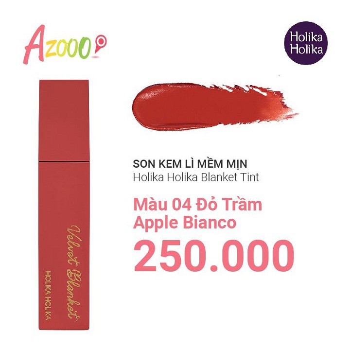 Son lì Hàn Quốc - Son kem lì mềm mịn Holika Holika Blanket Tint  - son lì