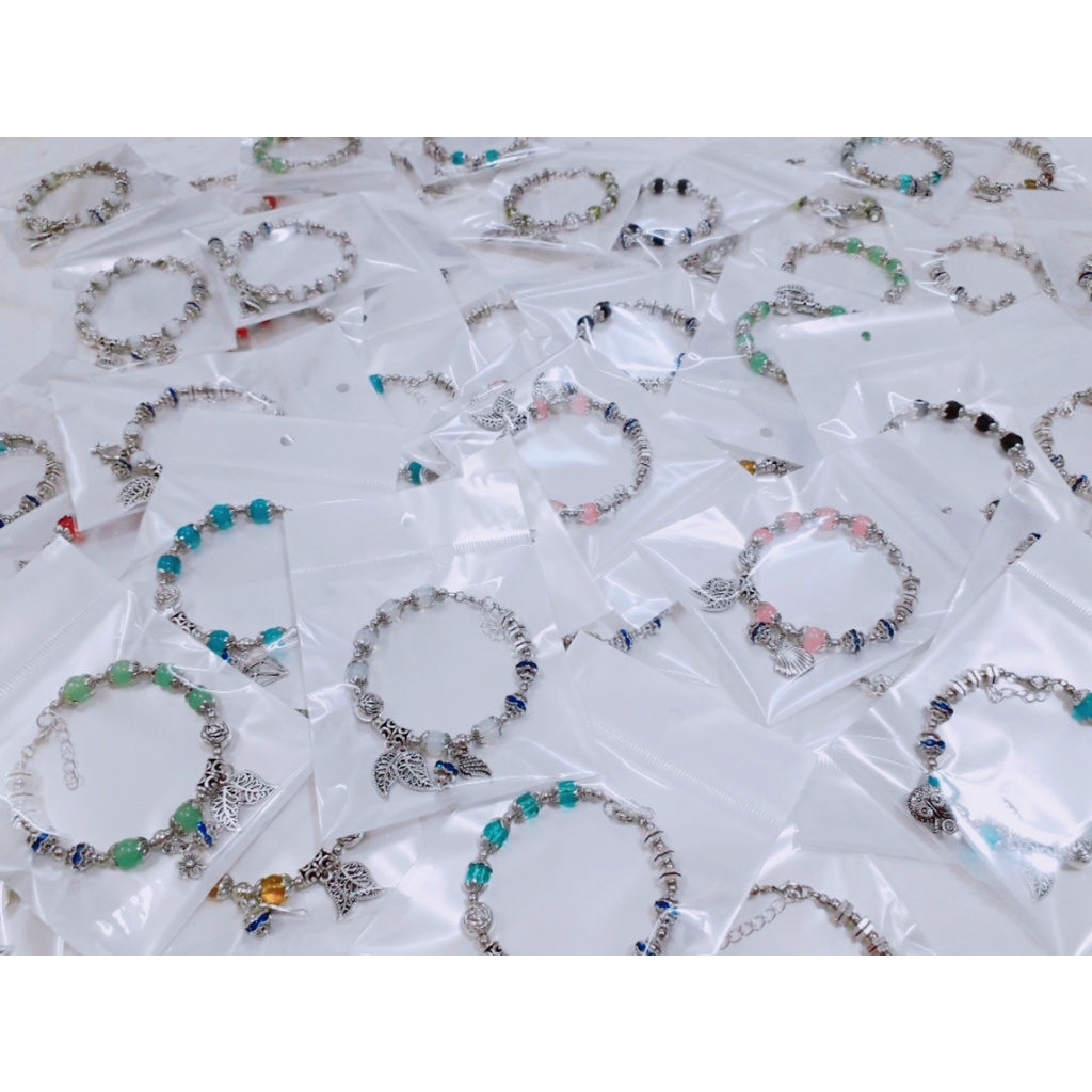Sỉ 1 set 5 vòng tay đá màu mix charm cực đẹp