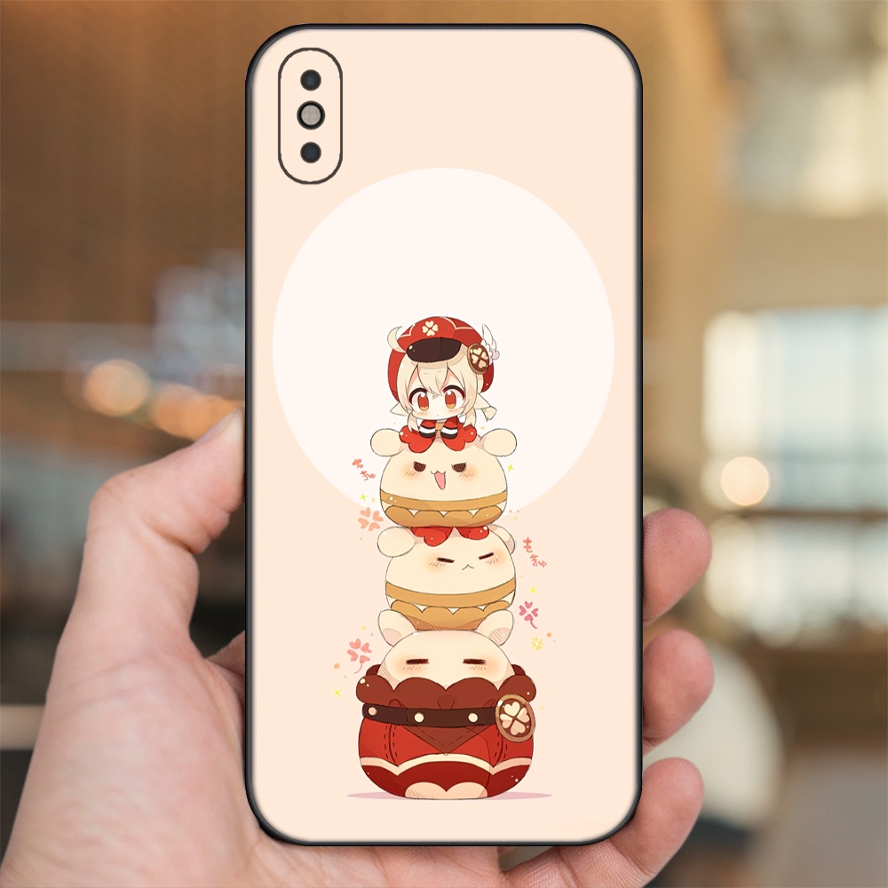 Ốp lưng iPhone Xs Max dẻo đen cạnh vuông in hình Klee Genshin Impact