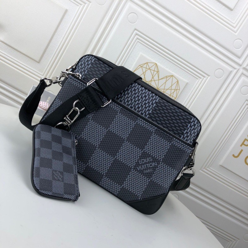 Set túi 3 món gồm túi đeo chéo clutch cầm tay và ví da thật cao cấp hiêu Louis Vuitton LV