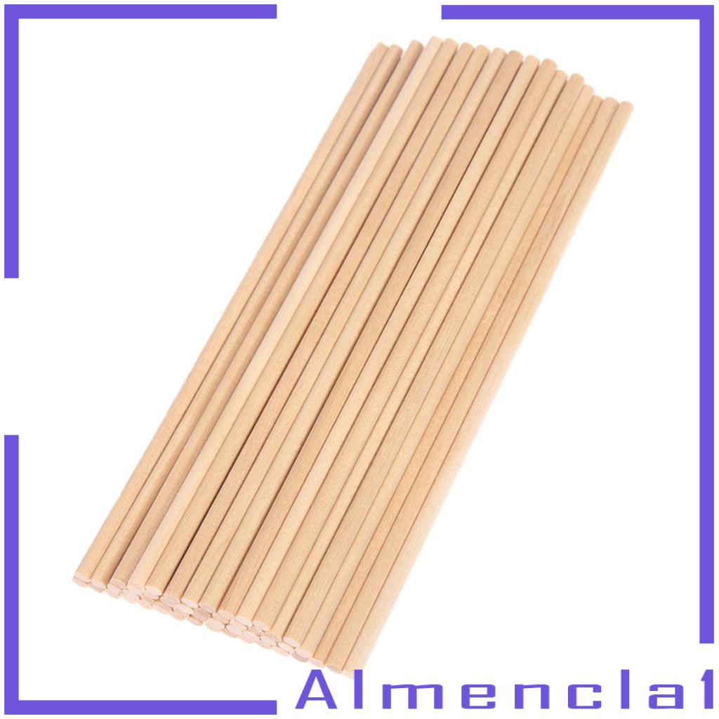 Set 50 que gỗ tròn chưa hoàn thành để làm các mô hình thủ công