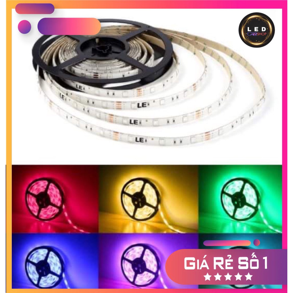 Bộ Combo 10m Led Trang Trí 5050RGB (Dây Dán+Chống Nước) + Nguồn Adapter 12V-5A + Bộ Điều Khiển Remote 44 Phím (44 keys)