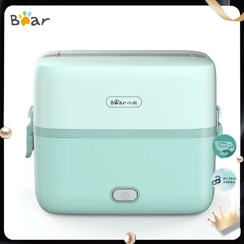 Hộp cơm cắm điện Bear DFH-B12E1, 2 tầng 3 ngăn, sử dụng inox cao cấp 304 Hi Tech Arena