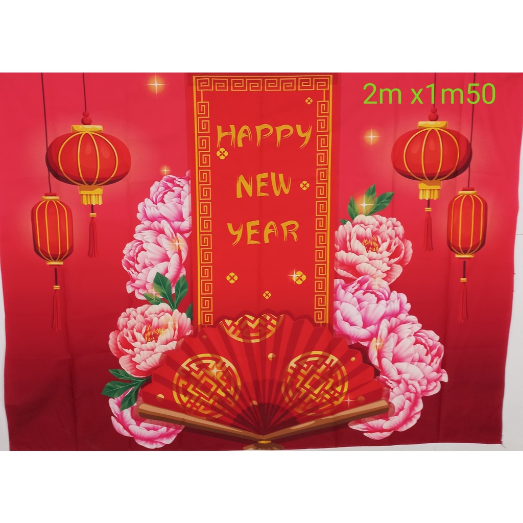 Tranh vải in 3D treo tường trang trí TẾT, decor CHÚC MỪNG NĂM MỚI, HAPPY NEWYEAR, [ tặng móc treo, miếng dán định vị]