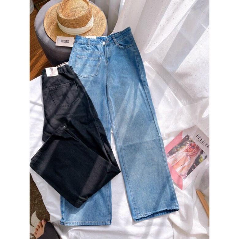 Quần Jeans Baggy Lưng Cao Ống Suông, Quần Jeans Baggy Nữ Ống Rộng, Quần Jeans Baggy Nữ Cạp Cao Ống Rộng
