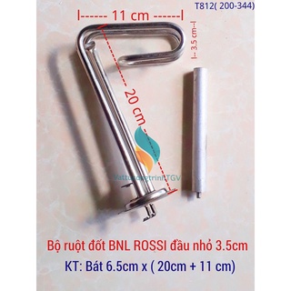 Bộ ruột đốt Inox Bình nóng lạnh ROSSI-TÂN Á 15L-30L đầu nhỏ bát tròn 6,5cm x 20cm+11cm + Thanh magie 5mm(200+346)