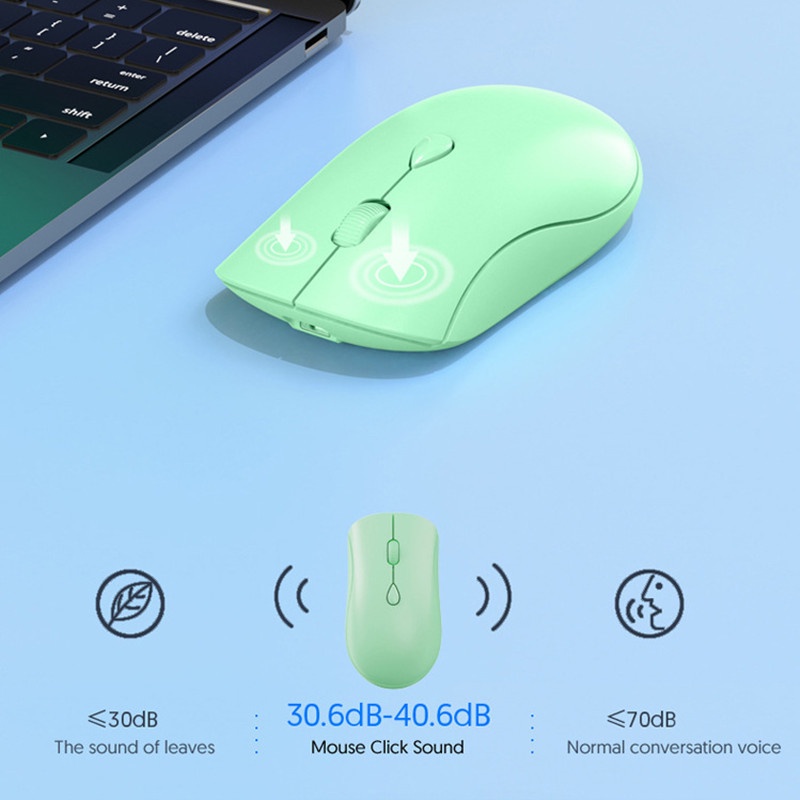 Chuột Không Dây Bluetooth 2.4G 1600 DPI Chống Trượt Có Thể Sạc Lại Dành Cho Điện Thoại Di Động / Máy Tính Bảng / Laptop