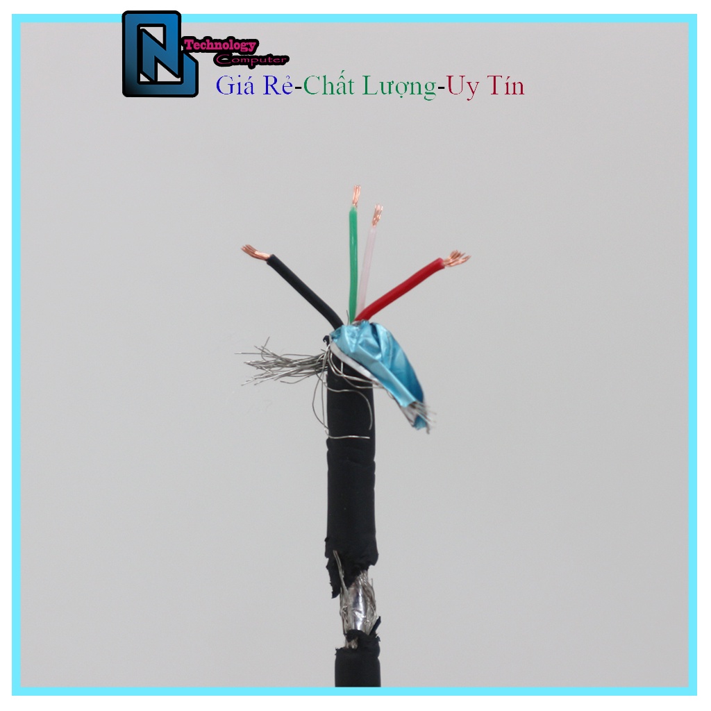 5 Mét Dây Cáp Dữ Liệu 4 Lõi Chuẩn 28AWG Chất Liệu Vỏ TPE Đường Kính Dây 3MM 4.2MM Vỏ Dây Bảo Vệ Môi Trường