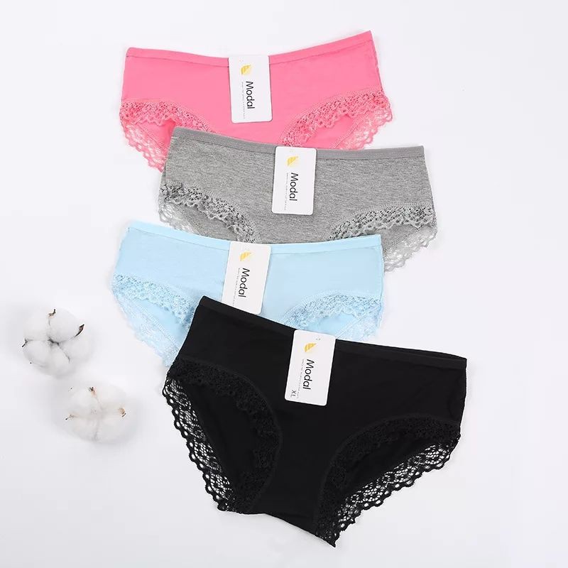 Quần Lót Nữ Viền Ren Cotton Mềm Mại Modal Cao Cấp | BigBuy360 - bigbuy360.vn