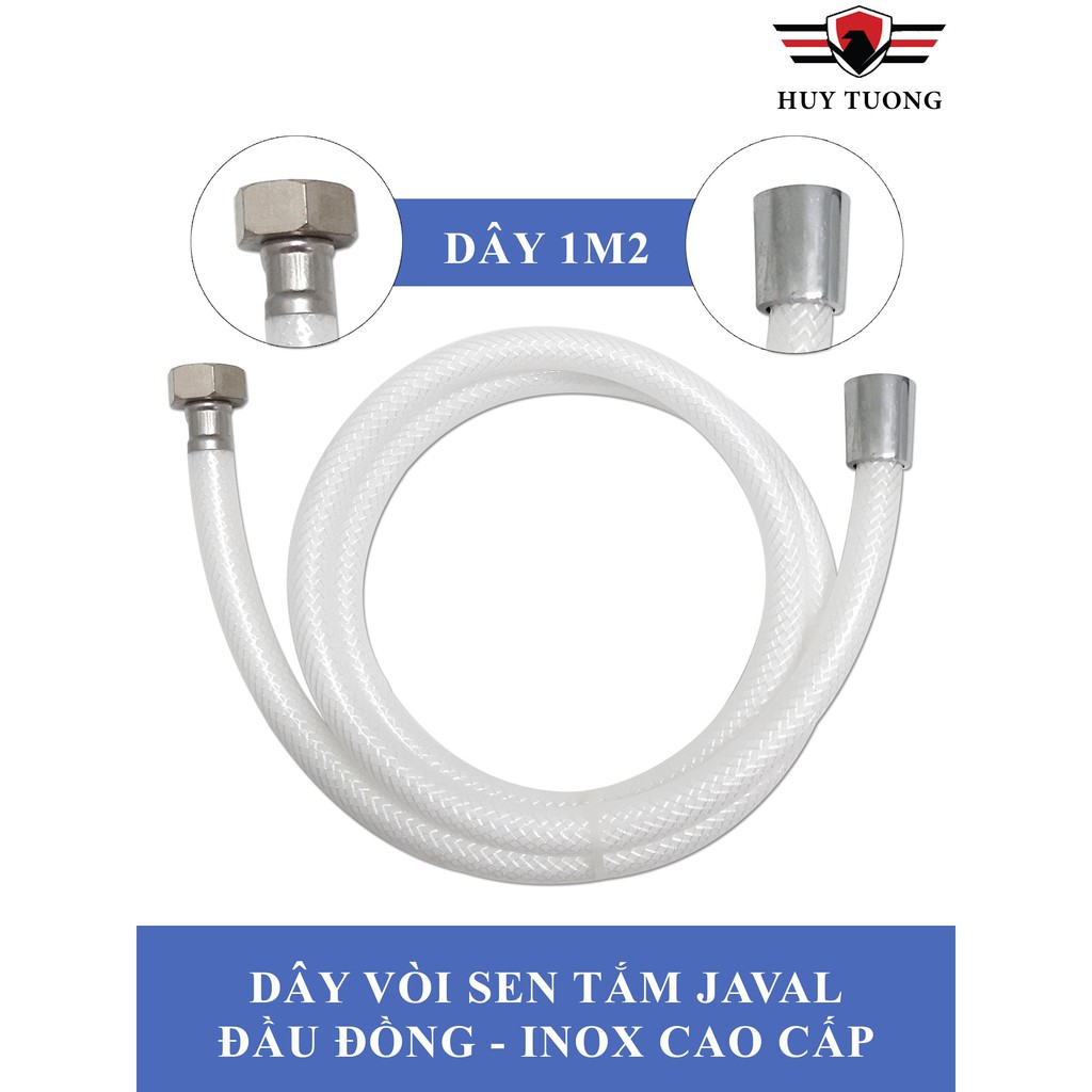 Dây sen tắm Javal đầu đồng đa năng dài 1m2 và 1m5 cao cấp - Huy Tưởng