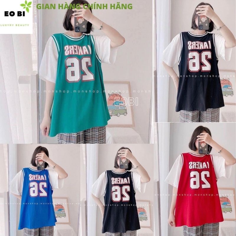 Áo thun nữ bóng chày thể thao số 26 ,áo sơn tùng mtv dáng suông rộng form dấu quần chất cottong phông -EOBI
