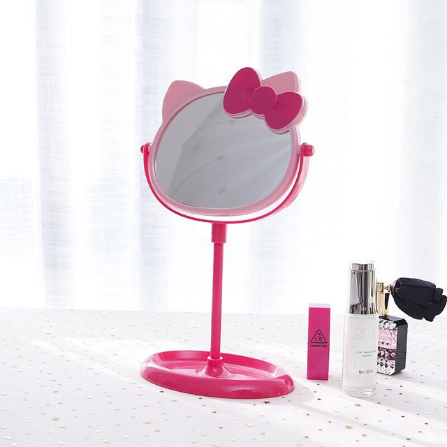 Gương đứng để bàn trang điểm hai mặt Hello Kitty siêu cute KEENGSTORE