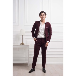 quần âu đỏ mận