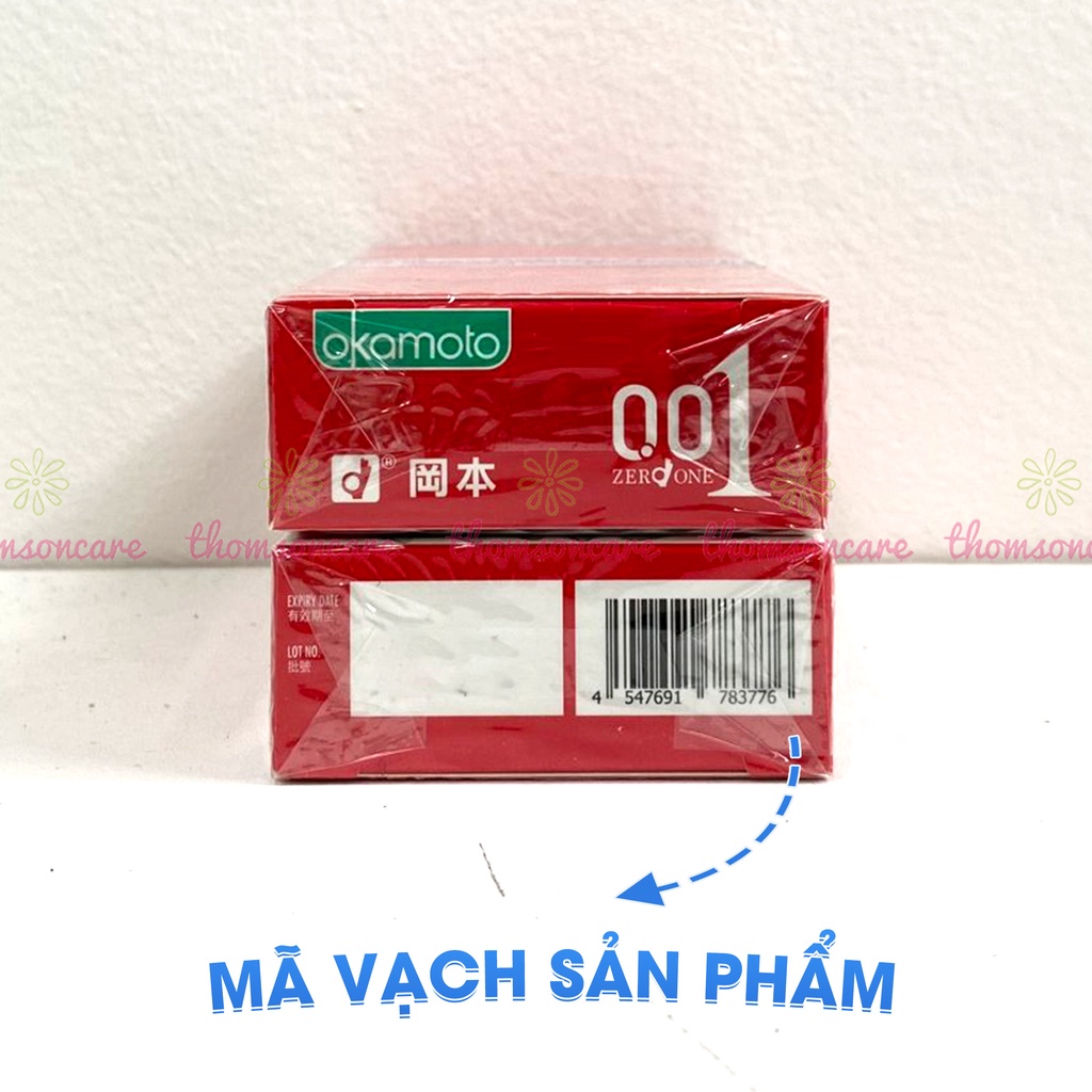 Bao Cao su Okamoto 0.01 PU siêu mỏng vượt trội - Hộp 2, 4 chiếc - Giao hàng che tên