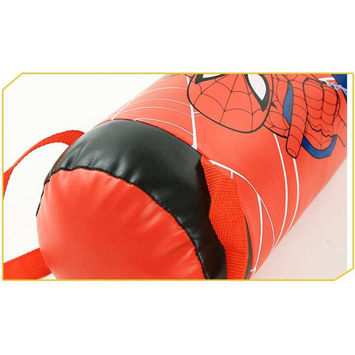 Bộ đồ chơi Túi Đấm Boxing hình Người Nhện Spider Man làm bằng chất liệu da mềm và bông gòn an toàn cho bé