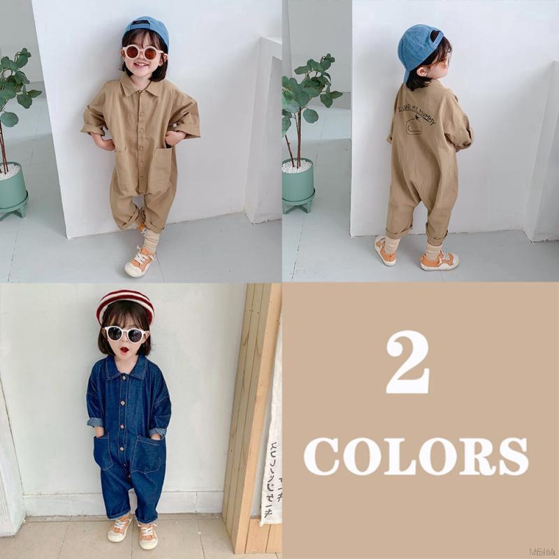 Jumpsuit Denim Phối Nút Dành Cho Bé