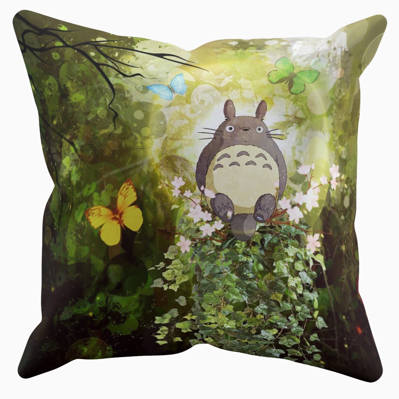 Vỏ Gối Vuông In Hình Totoro Độc Đáo Chất Lượng Cao