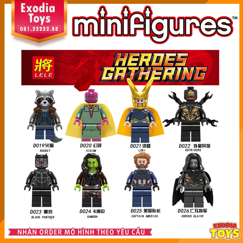 Xếp hình Minifigure Marvel Biệt đội siêu anh hùng Avengers Infinity War  - Đồ Chơi Lắp Ghép Sáng Tạo - LELE D019-026