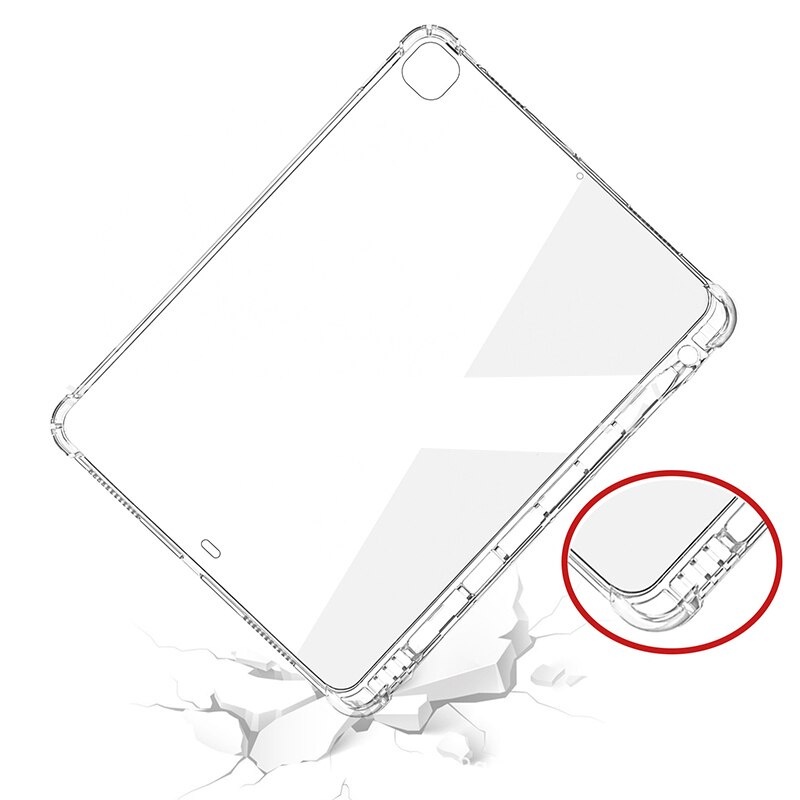 Silicone Ốp Máy Tính Bảng Silicon Có Ngăn Đựng Bút Cho Ipad Pro 11 2021 A2459 A2031 Pro 12.9 2021 A2379 A2461 Pro 11 12.9 2018 2020