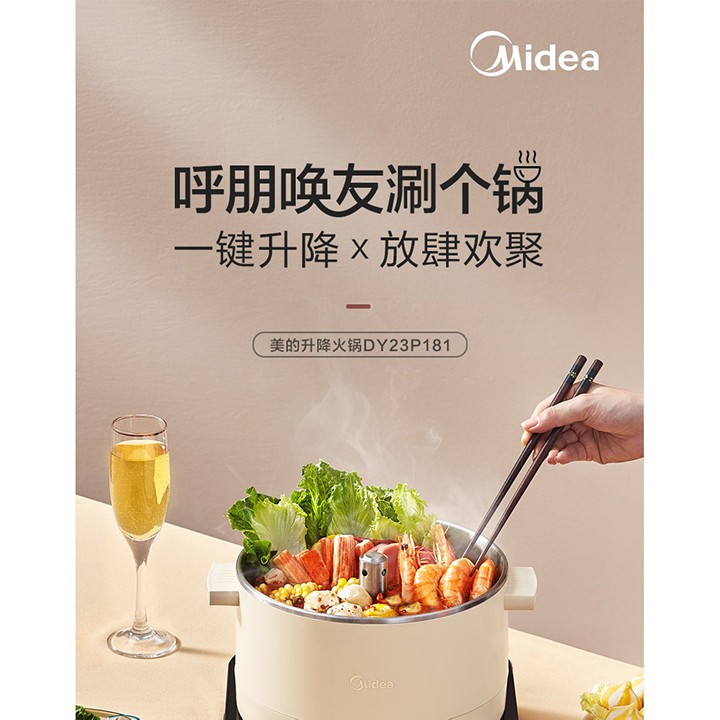 Nồi lẩu thang máy chính hãng MIDEA - Nồi lẩu điện cao cấp bảo hành 6 tháng