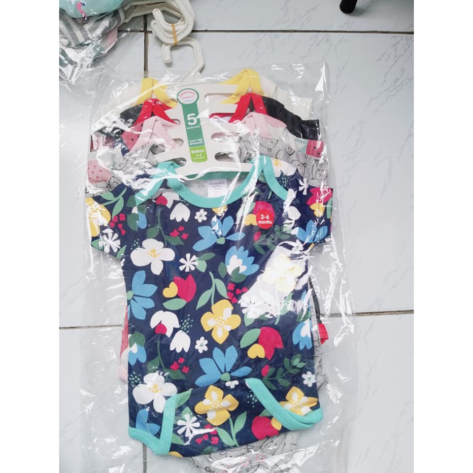 Set 5 bộ body suit tay ngắn tam giác cho bé Trai 2kg - 11kg - áo liền quần, body suit, sleep suit, body ngắn tay