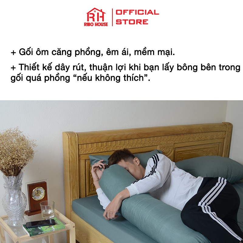 Ruột gối ôm RIBO HOUSE dài 108 cm êm nằm ôm ngủ ngon hơn RGH3x1