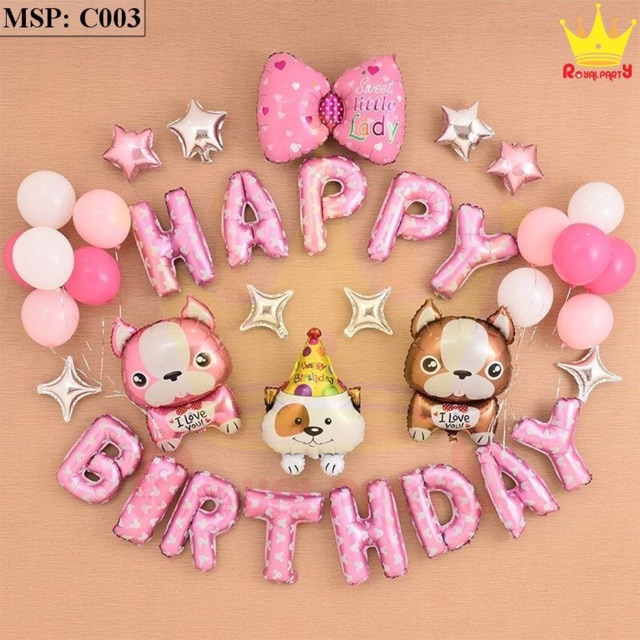 SET BÓNG SINH NHẬT chủ đề CHÓ CON