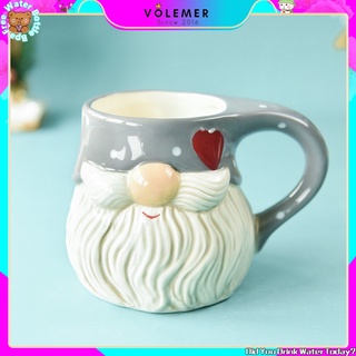 Cốc Sứ Uống Nước Họa Tiết Ông Già Noel Dập Nổi Cỡ Lớn Tiện Dụng