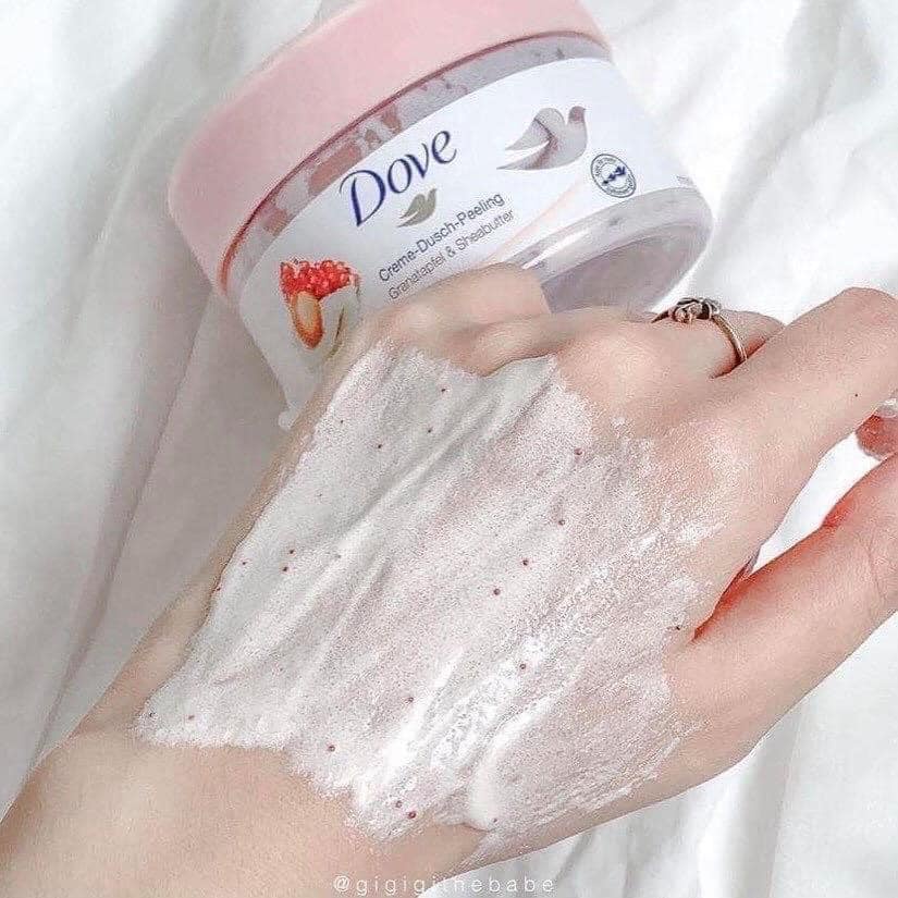 Tẩy Tế Bào Chết, Da Chết Dove Exfoliating Body Giúp Dưỡng Da Trắng Mịn Màng Macca &amp; Lựu 225ml - Bản Đức